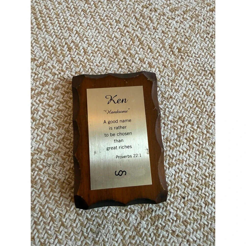 Ken “Handsome” Proverbs 22:1 Wooden Wall Plaque